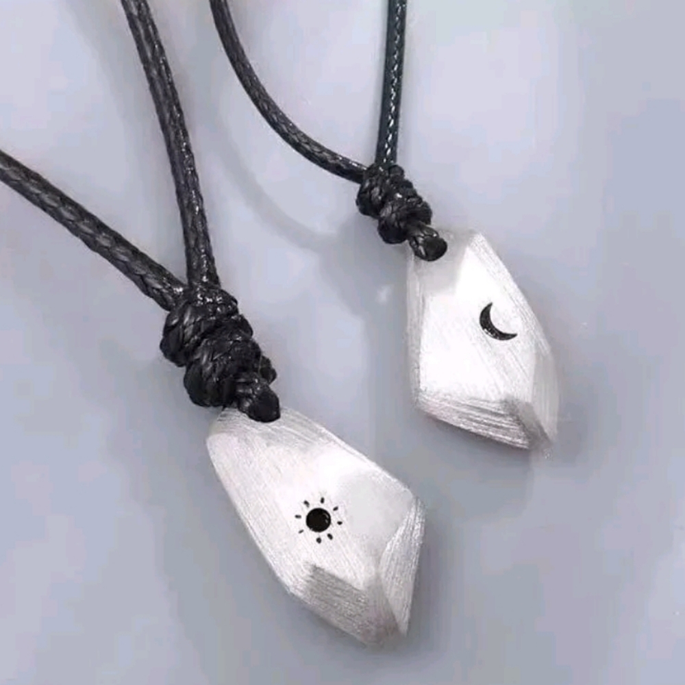 ☀🌙 Sun & Moon Shards Friendship Necklace Set